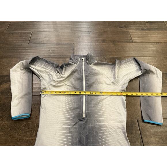 Nike Pro Womens Thermal White Gray 1/2 Zip Running Jacket Size M MEDIUM 585565 - Picture 10 of 10